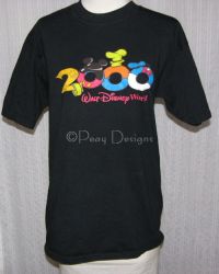 Walt Disney World 2000 Black Tshirt Sz Medium